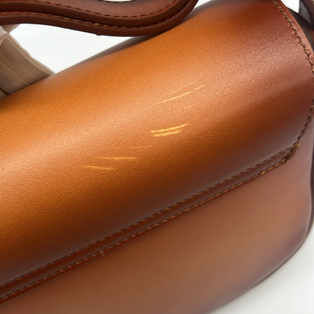 Altuzzara Medallion Saddle Shoulder Crossbody Bag Leather Embossed Brushed - Picture 12 of 16